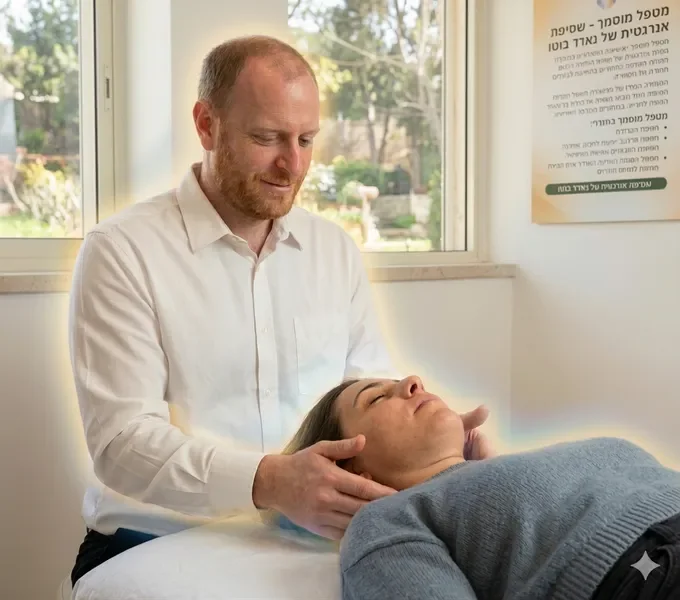 חדר טיפולים שקט ומינימליסטי עם אור טבעי